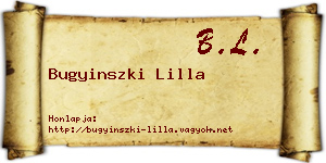 Bugyinszki Lilla névjegykártya
